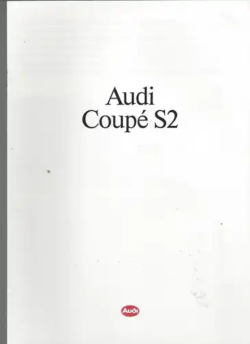 Audi Coupé S2. 10/1990. Prospekt. 