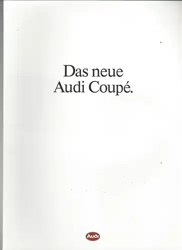 Das Audi Coupé. Plus Preisliste, Technik und Klapprospekt. 9/1988. Prospekt. 