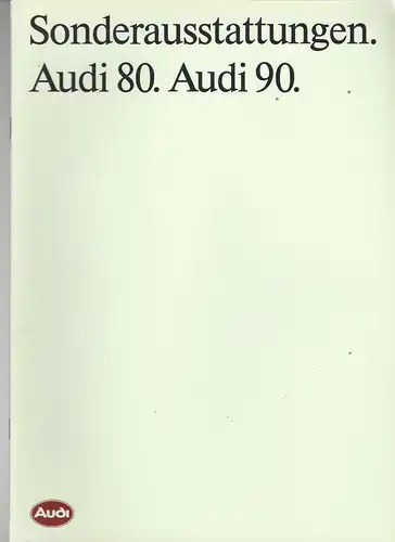 Sonderausstattung Audi 80 Audi 90. 7/1989. Prospekt. 