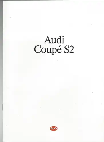 Audi Coupé S2. 1/1991. Prospekt. 