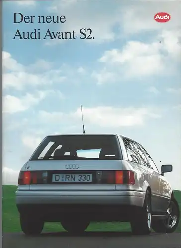 Der neue Audi Avant S2 mit Beilage die Technik, die Sitzbezüge, die Farben. 1/1993. Prospekt. 