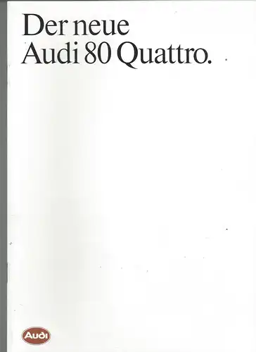 Audi. Der neue Audi 80 Quattro. 3/1983. Prospekt. 