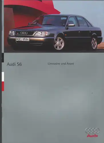 Audi S6 Limousine und Avant.  3/1995. Prospekt. 