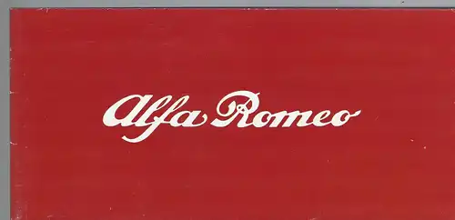ALfa Romeo 197? Alfasud, Alfetta, Giulia, Spider, Montreal 2,6L Coupé.  Prospekt. 