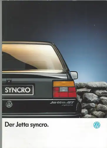 Volkswagen. Der Jetta syncro. 8/1989   Prospekt. 