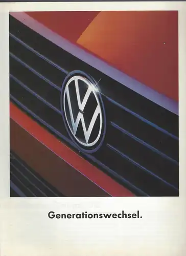 Volkswagen Generationswechsel. VW Caravelle.  9/1990   Prospekt. 