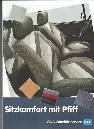 Volkswagen Sitzkomfort mit Pfiff.  8/1986   Prospekt. 