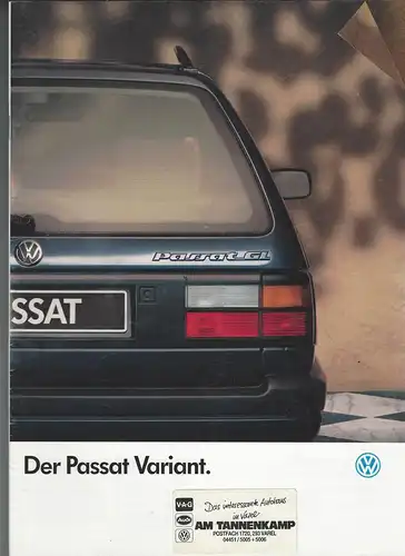 Der Passat Variant mit Preisliste  8/1989   Prospekt. 