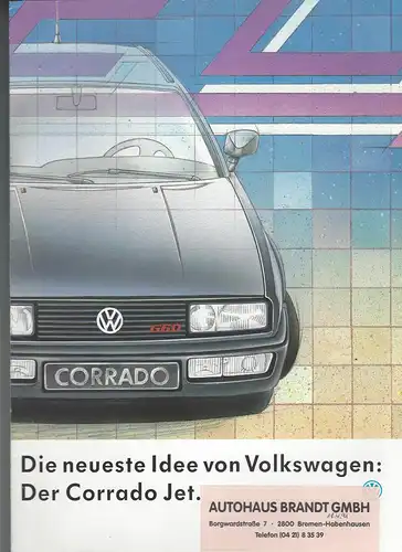 Die neuste Idee von Volkswagen: Der Corrado Jet.  4/1991   Prospekt. 