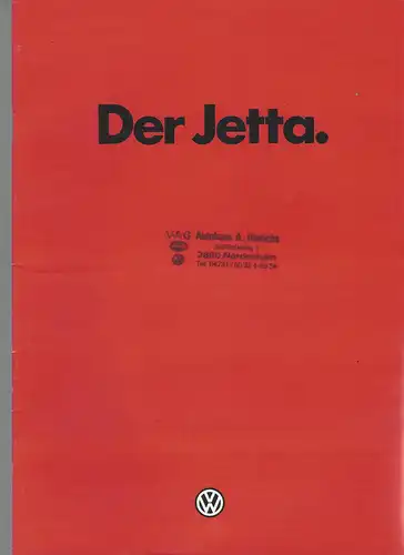 VW Der Jetta 8/1981   Prospekt. 