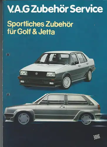 V.A.G. Zubehör Service. Sportliches Zubehör für Golf & Jetta,  unter anderem Rallye Sport.  Prospekt. 