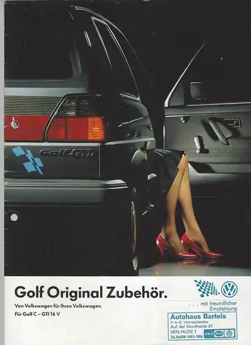 Golf Original Zubehör. Golf C - GTI 16V. 4/1988.  Prospekt. 