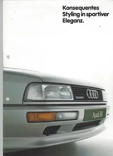Votex Audi 80 Quattro. Konsequentes Styling in sportiver Eleganz. 10/1987. Prospekt. 