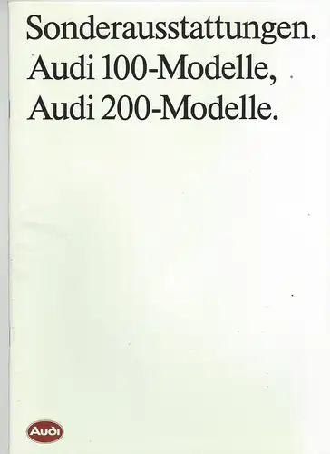 Sonderausstattung Audi 100-Modelle, Audi 200-Modelle. 5/1988. Prospekt. 