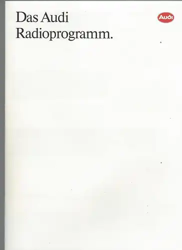 Das Audi Radioprogramm. 1/1993. Prospekt. 