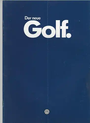 VW. Der neue Golf.  8/1983.  Prospekt. 