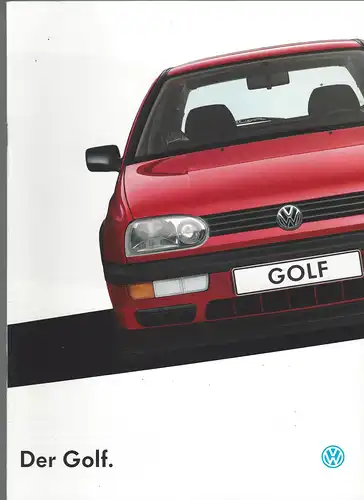 VW. Der Golf.  8/1993.  Prospekt. 