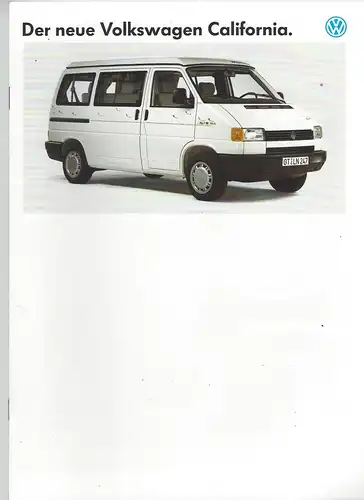 VW. Der neue Volkswagen California.  10/1990.  Prospekt. 