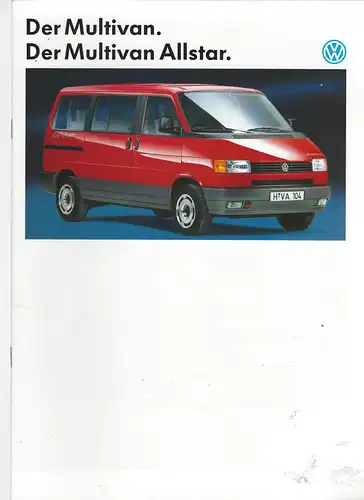 VW. Der Multivan. Der Multivan Allstar.  8/1993.  Prospekt. 