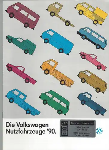 Die Volkswagen Nutzfahrzeuge '90. 11/1989.  Prospekt. 