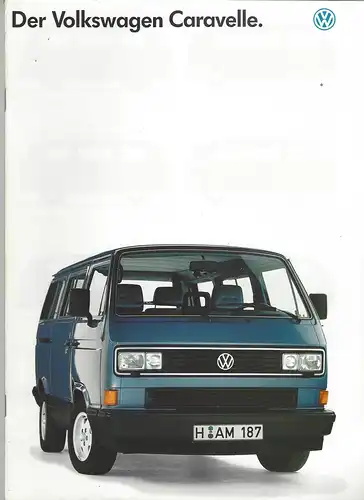 Der Volkswagen Caravelle mit Beilage Technisch Daten und Ausstattung. 1/1990.  Prospekt. 
