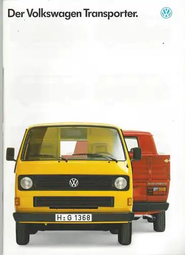 Der Volkswagen Transporter mit Beilage Technisch Daten und Ausstattung. 1/1990.  Prospekt. 