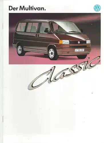VW. Der Multivan Classic.  12/1993.  Prospekt. 
