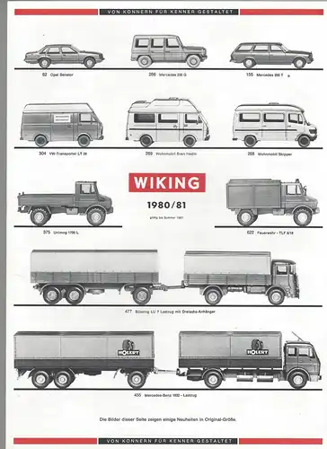 Wiking 1980/81. Bild-Preisliste. 