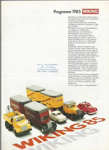 Wiking Programm 1985. 