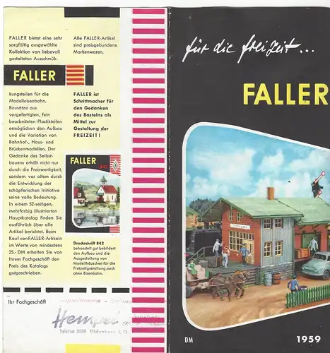 für die Freizeit... Faller Katalog 1959. 