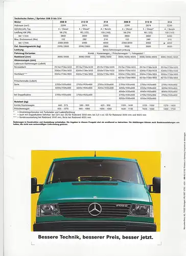 Prospekt Mercedes-Benz. Der Mercedes-Benz Sprinter. Zukunft ab Werk. Die neue Transporter-Generation. 