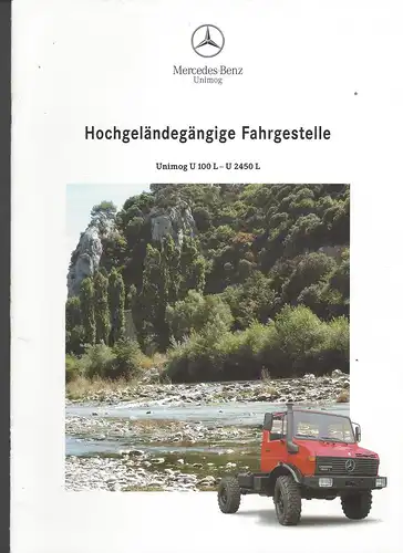 Prospekt. Mercedes Benz Unimog Hochgeländegängige Fahrgestelle. Unimog U 100 L - U 2450 L.  5/1994. 