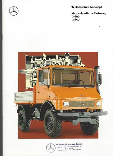 Prospekt. Mercedes Benz Unimog Technisches Konzept U 600, U650.  10/1989. 