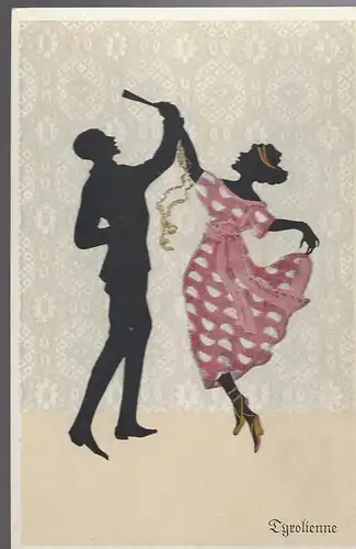  Künstler-AK Fasto-Silhouetten Marte Graf Nr. 604: Tyrolienne