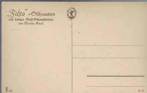  Künstler-AK Fasto-Silhouetten Marte Graf Nr. 607: Tanzpause