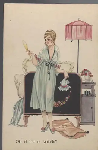 NPG Künstlerkarte von Hahn 18, Nr: 8002/4: Ob ich ihm so gefalle?