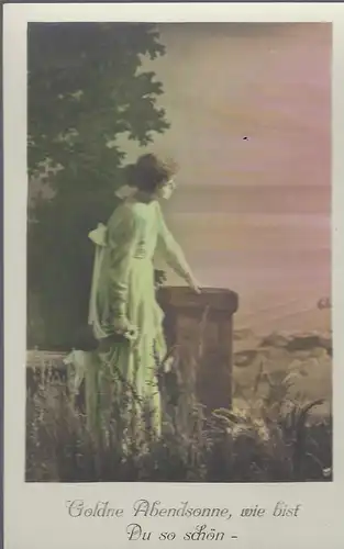 Künstlerkarte  PFB Nr. 4742/4.  Goldene Abendsonne, wie bist Du so schön