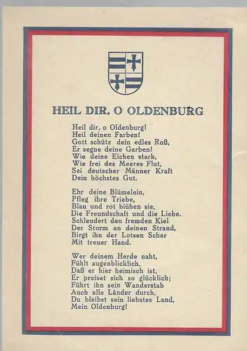 Oldenburg (Oldb.) Heil dir O Oldenburg