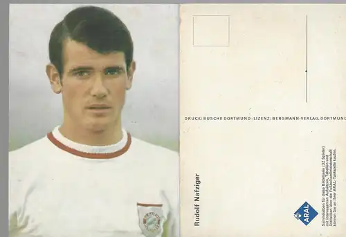 Aral Postkarte Rudolf Nafziger Bayern München. Bergmann 