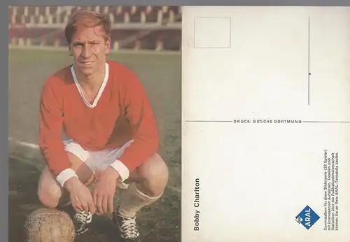 Aral Postkarte Bobby Charlton England. Bergmann 