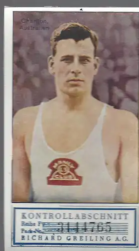 Sammelbild Olympia Sieger 1928. Bild 146:  Charlton, Australien. Schwimmen.