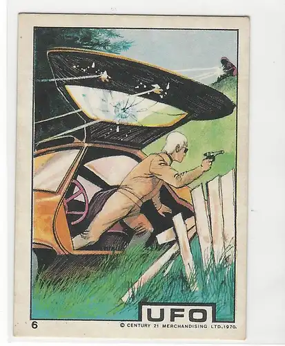 Sammelbild. PEZ / UNIMINT Sammelbild zur Fernsehserie UFO (1970) Bild Nr. 6