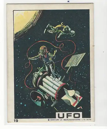 Sammelbild. PEZ / UNIMINT Sammelbild zur Fernsehserie UFO (1970) Bild Nr. 19