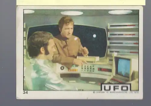 Sammelbild. PEZ / UNIMINT Sammelbild zur Fernsehserie UFO (1970) Bild Nr. 34