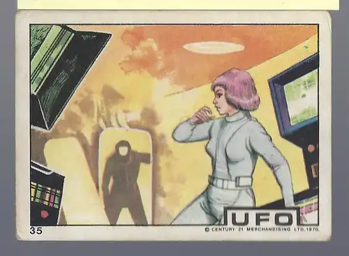 Sammelbild. PEZ / UNIMINT Sammelbild zur Fernsehserie UFO (1970) Bild Nr. 35