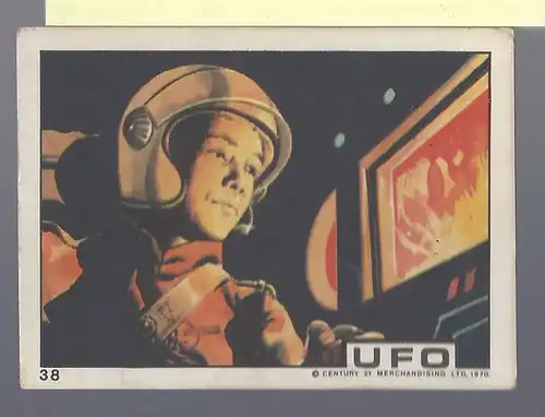 Sammelbild. PEZ / UNIMINT Sammelbild zur Fernsehserie UFO (1970) Bild Nr. 38