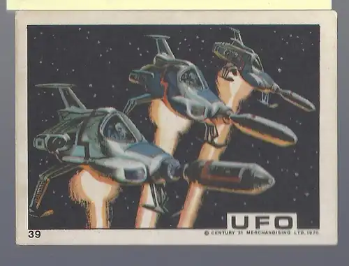 Sammelbild. PEZ / UNIMINT Sammelbild zur Fernsehserie UFO (1970) Bild Nr. 39