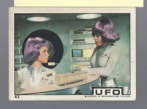 Sammelbild. PEZ / UNIMINT Sammelbild zur Fernsehserie UFO (1970) Bild Nr. 42