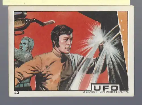 Sammelbild. PEZ / UNIMINT Sammelbild zur Fernsehserie UFO (1970) Bild Nr. 43