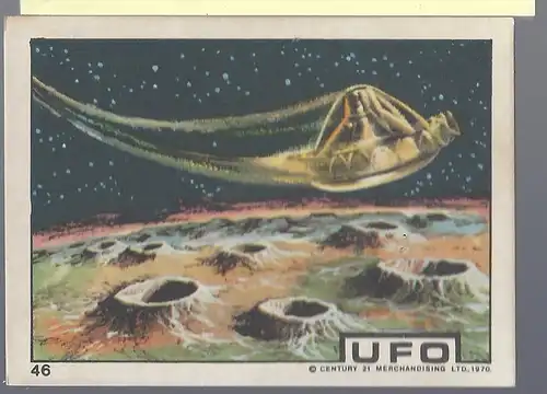 Sammelbild. PEZ / UNIMINT Sammelbild zur Fernsehserie UFO (1970) Bild Nr. 46